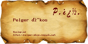 Pelger Ákos névjegykártya